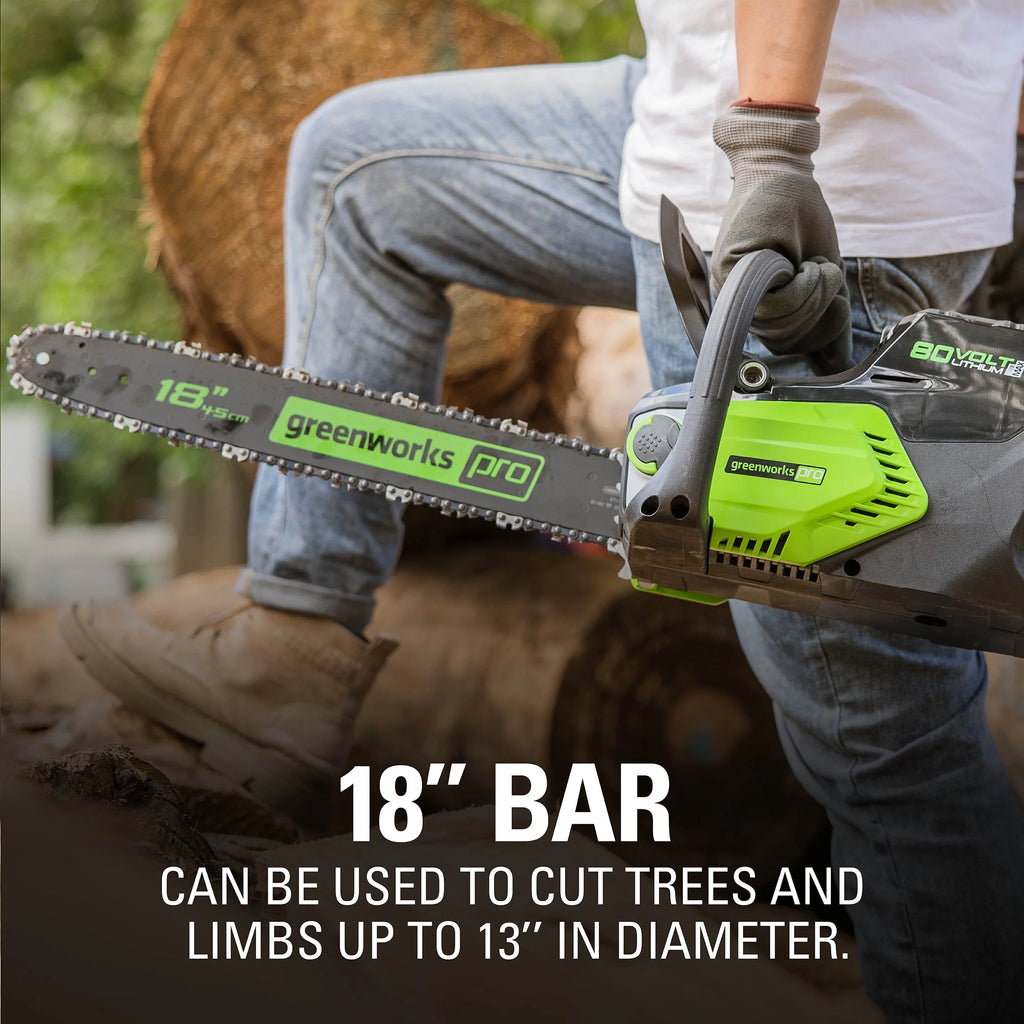 80V 18-inch Cordless Brushless Chainsaw Kit with 2.0 Ah Battery & Charger R530