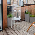 Iron Pointed Top Floor Bird Cage with Wheels White M295