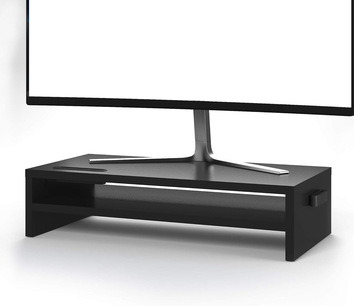 2 Tiers Wood Monitor Stand Riser with Storage Organizer F897188