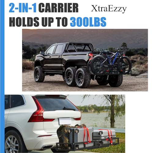 Red Heavy-Duty Hitch-Mount Bike Rack for 2 Electric Fat-Tire Bicycles G500274