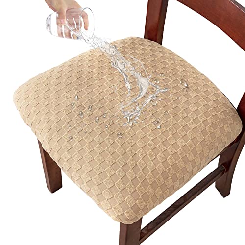 Ivory Jacquard Dining Chair Seat Covers (4) W49840
