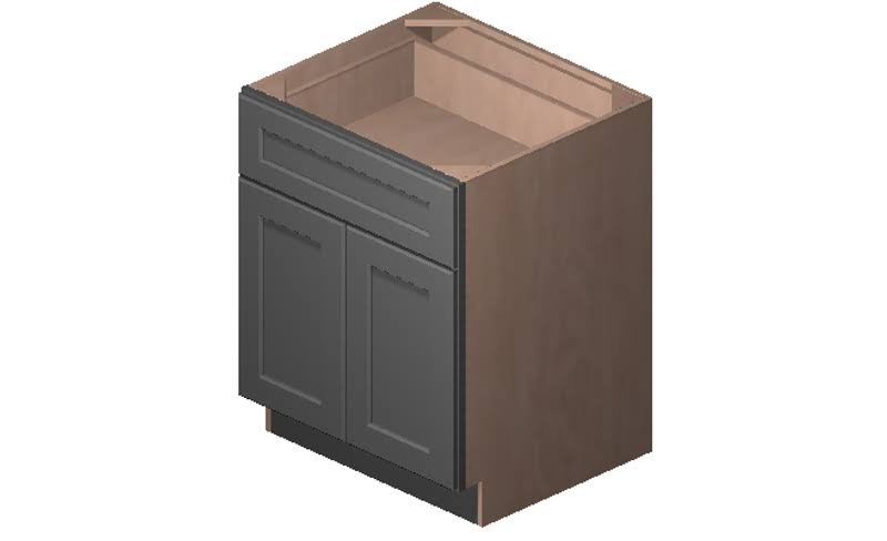 Grey 2 Doors 1 Drawer 1 Shelf Base Cabinet Y1610