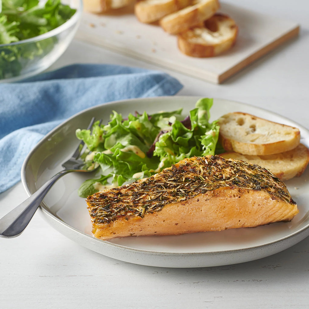 French-Style Herbs & Garlic Atlantic Salmon, Frozen 30 oz (6 Count, 5 oz Portions) E701