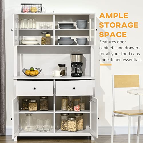 Antique White Kitchen Buffet with Hutch Q6038