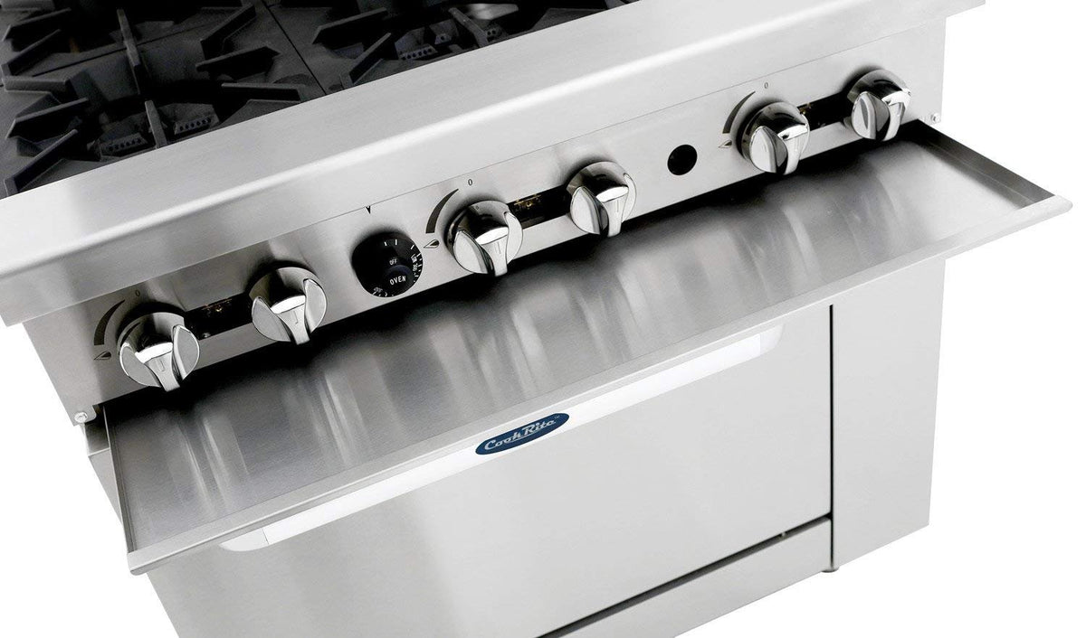 36" Gas Range with Full-Size Oven, 6 Cast Iron Burner, Stainless Steel U402612