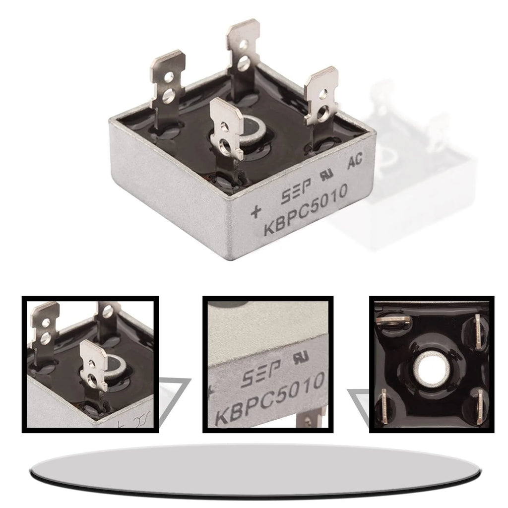 5/10Pcs 1000V 50A Metal Case Single Phase Diode Bridge Rectifier Q71891