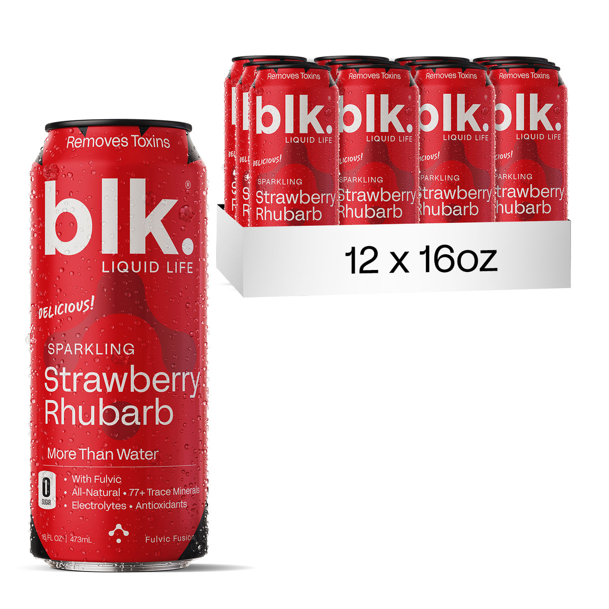 Strawberry Rhurbarb Sparkling Water 16oz 12 Pack Cans I21884