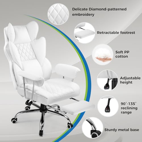 Black PU Leather Gaming Chair with Footrest U411
