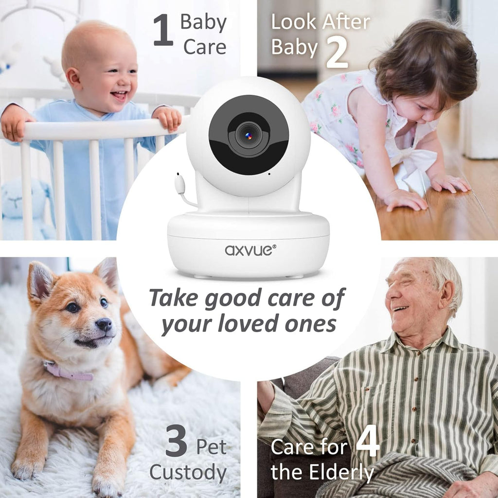 Baby Monitor with Pan-Tilt-Zoom Camera and LCD Screen, Night Vision F825484