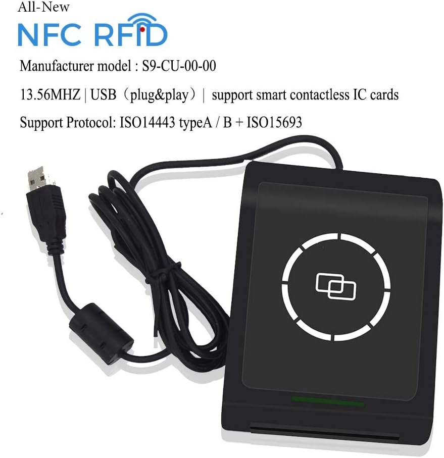 NFC RFID Reader Writer with 2pcs MF1 Cards and 2pcs I-Code 2 Cards Q451