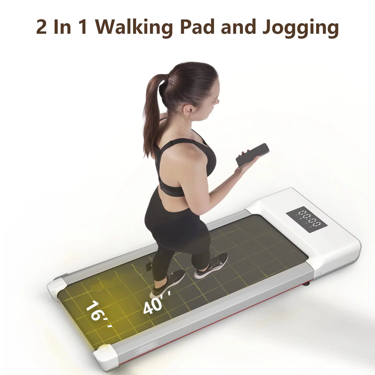 300lb 2.5HP Under Desk Treadmill with LED Display U93896