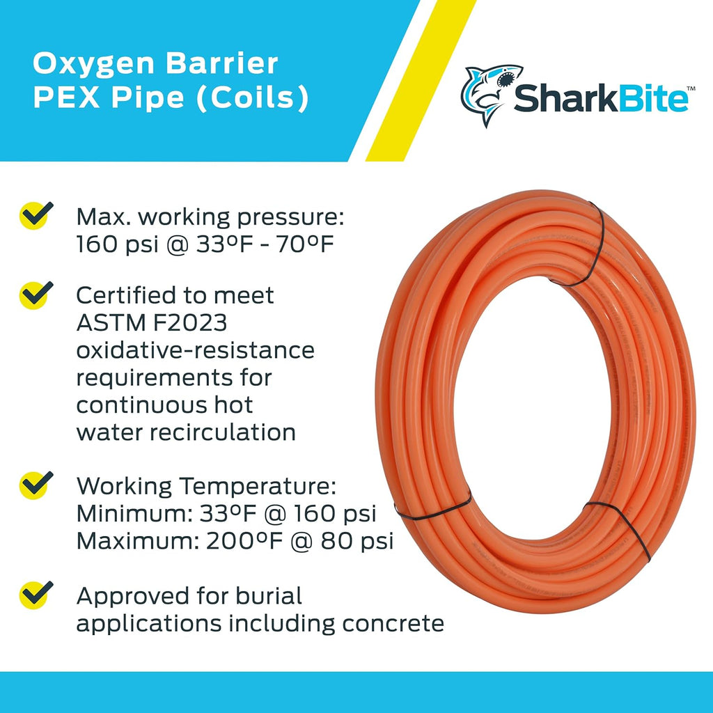 Orange PEX Pipe Oxygen Barrier Water Tubing T331132