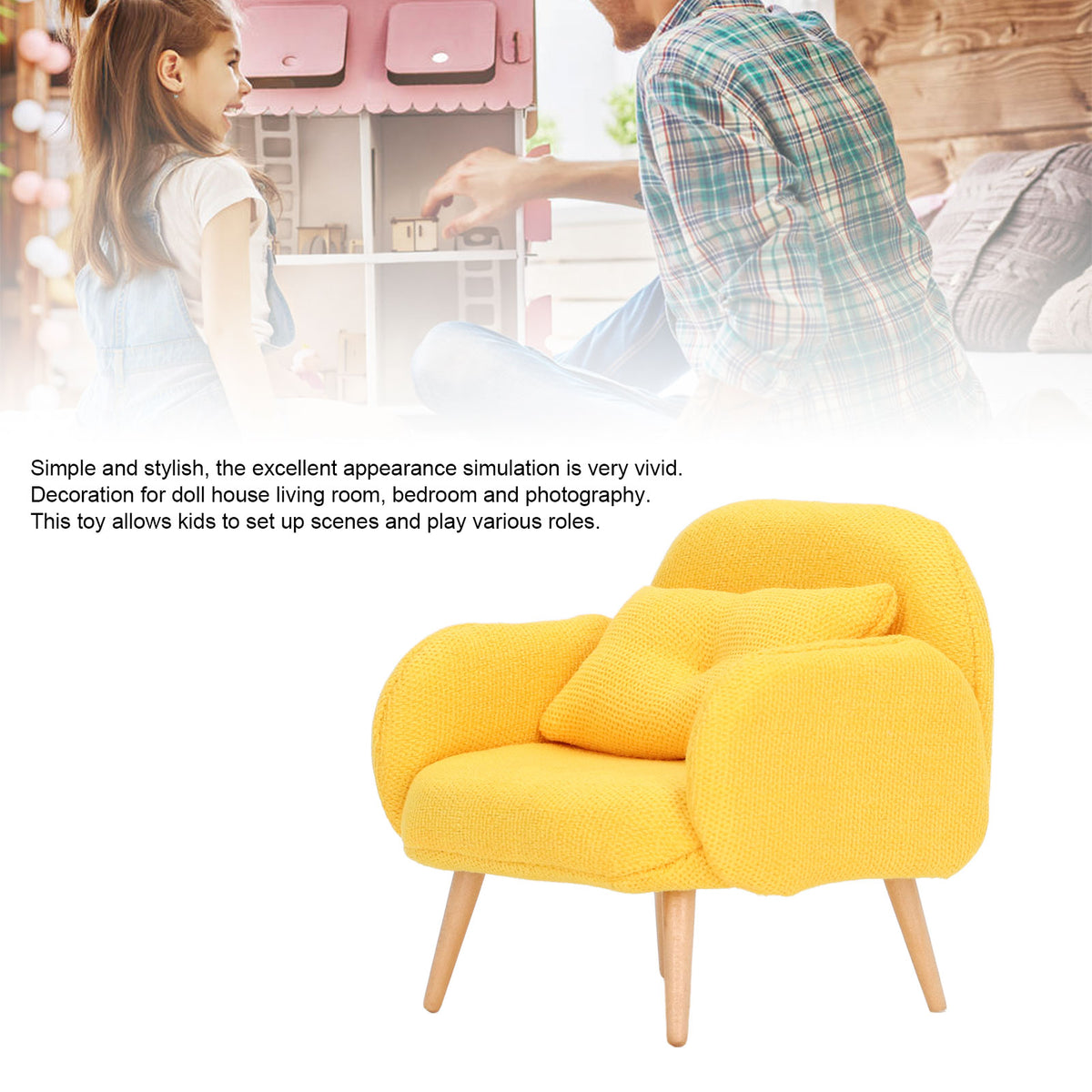 1:12 Scale Dollhouse Sofa Miniature Furniture Toy Q800