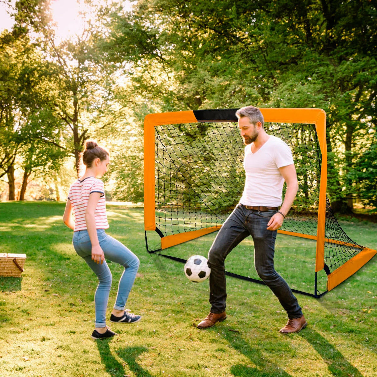 Set of 2 Folding Soccer Goals P843368