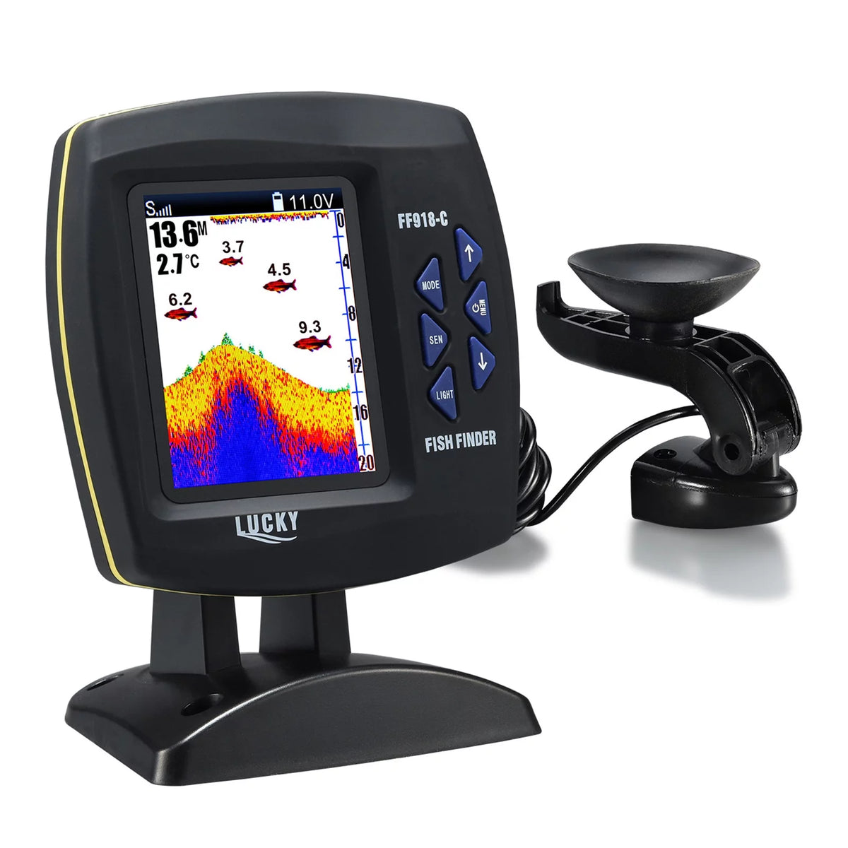 Color LCD Screen Fish Finder 590ft Water Depth C105