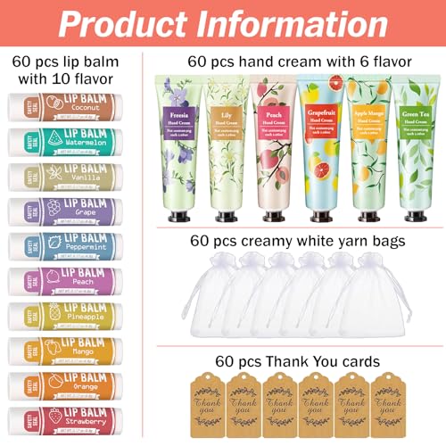 Hand Cream and Lip Balm Set with Organza Bag D970