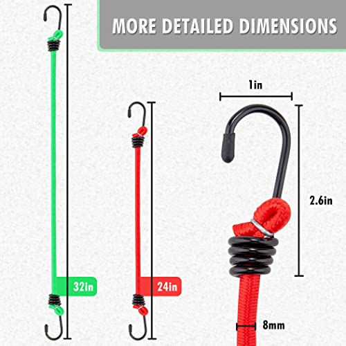 32 Piece Bungee Cords Assortment with Hooks V34102