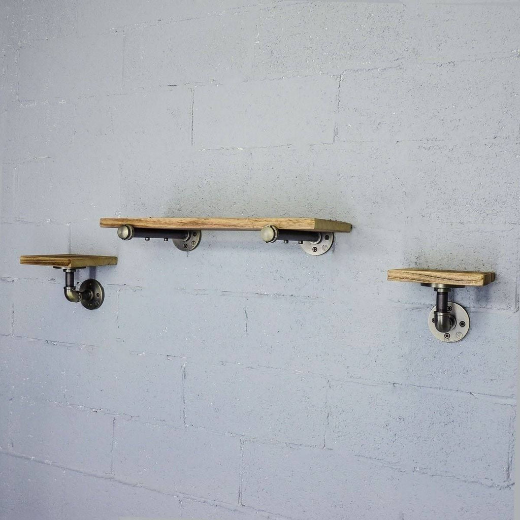 Set of 3 Farmhouse Industrial Wall Shelf C115