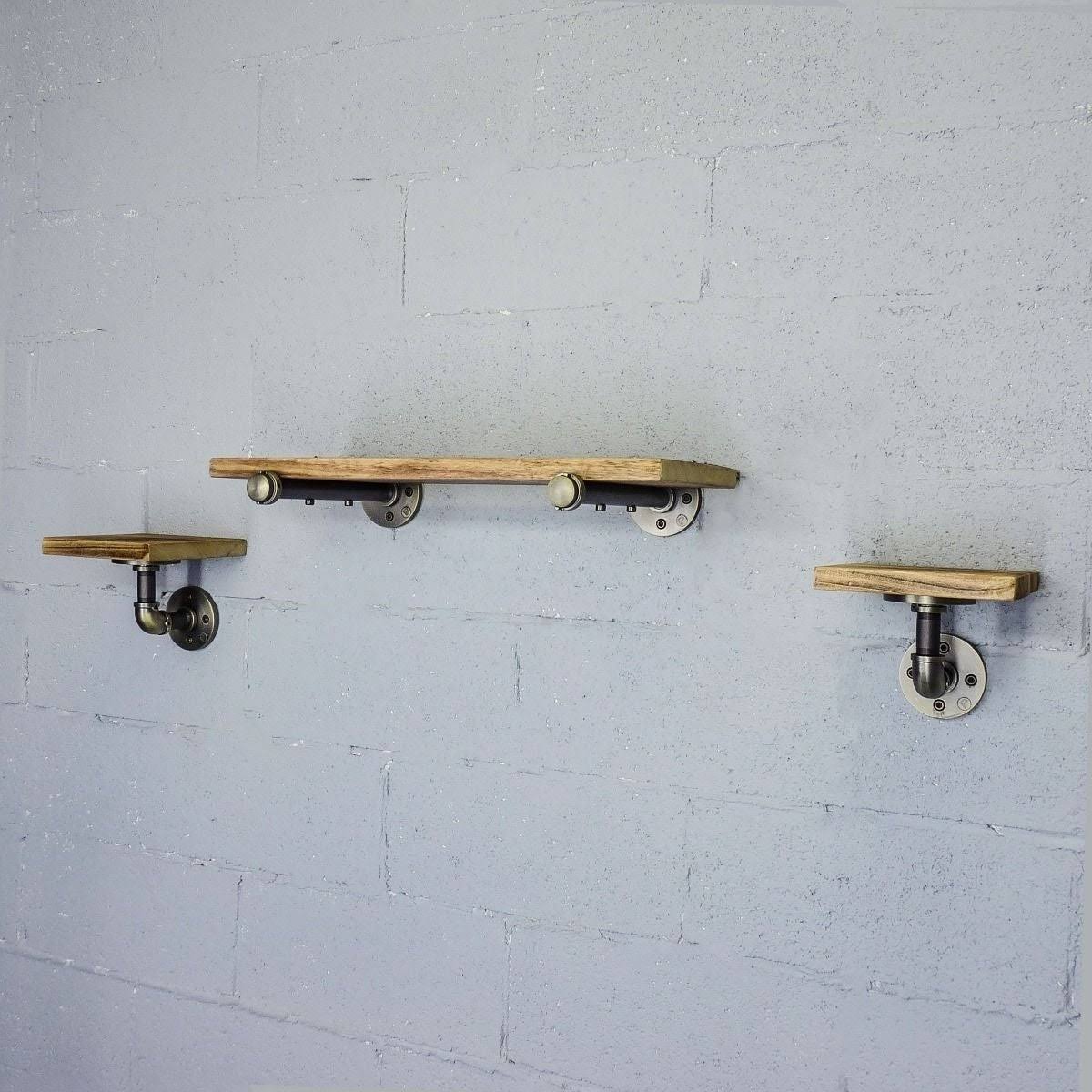 Set of 3 Farmhouse Industrial Wall Shelf C115