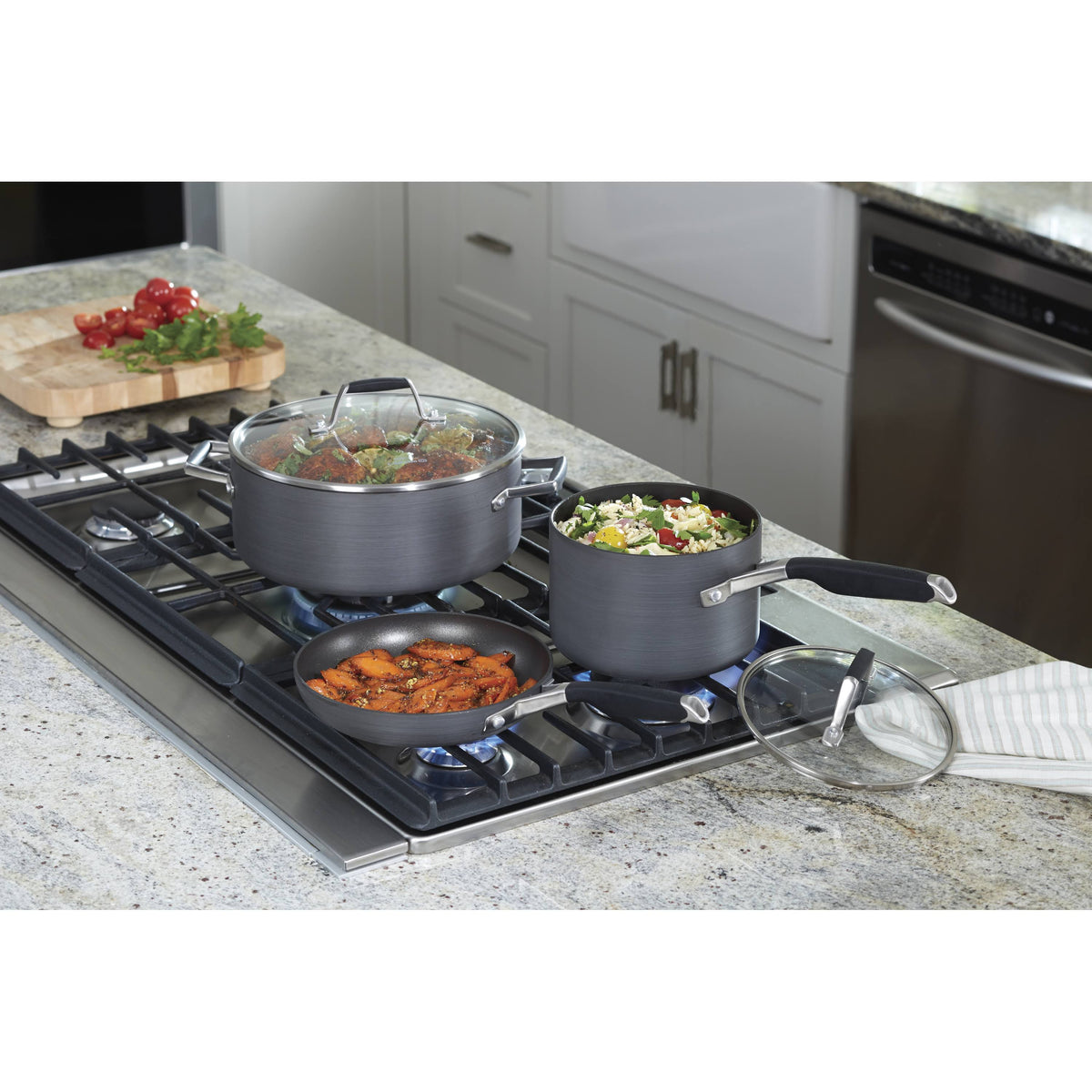 8-Piece Hard Anodized Nonstick Cookware Set E332