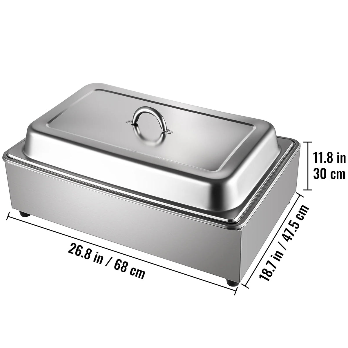 9.5 Quart Electric Stainless Steel Food Warmer with Lid W90264