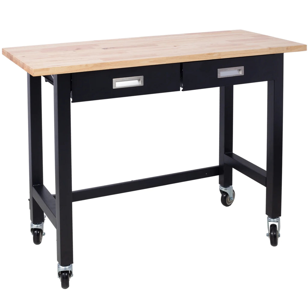 48in Heavy Duty Bamboo Wood Workbench with Drawer Storage T56410