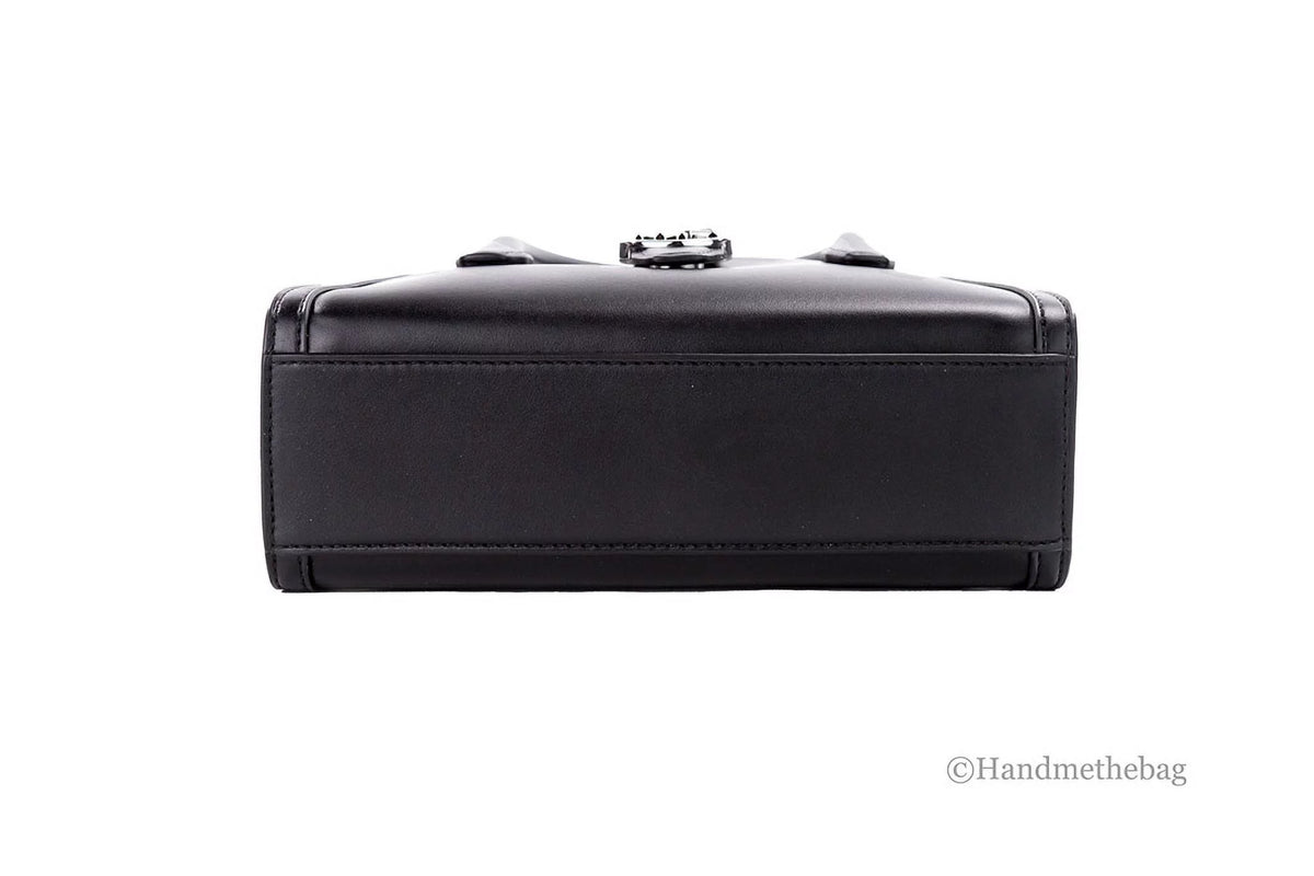Black Leather Satchel Crossbody Bag S196