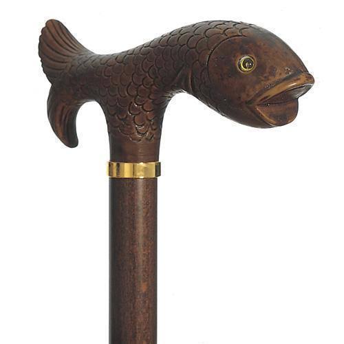 Wooden Fish Handle Walking Stick S87671