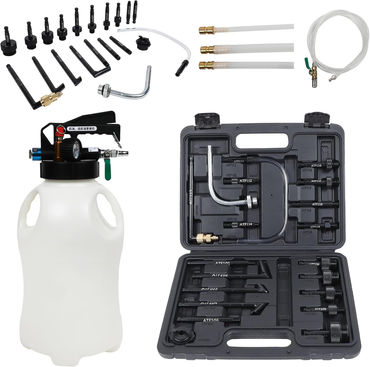 10L Manual Automatic Transmission Fluid Refill Pump Set with 20 PCS Adapters A848810
