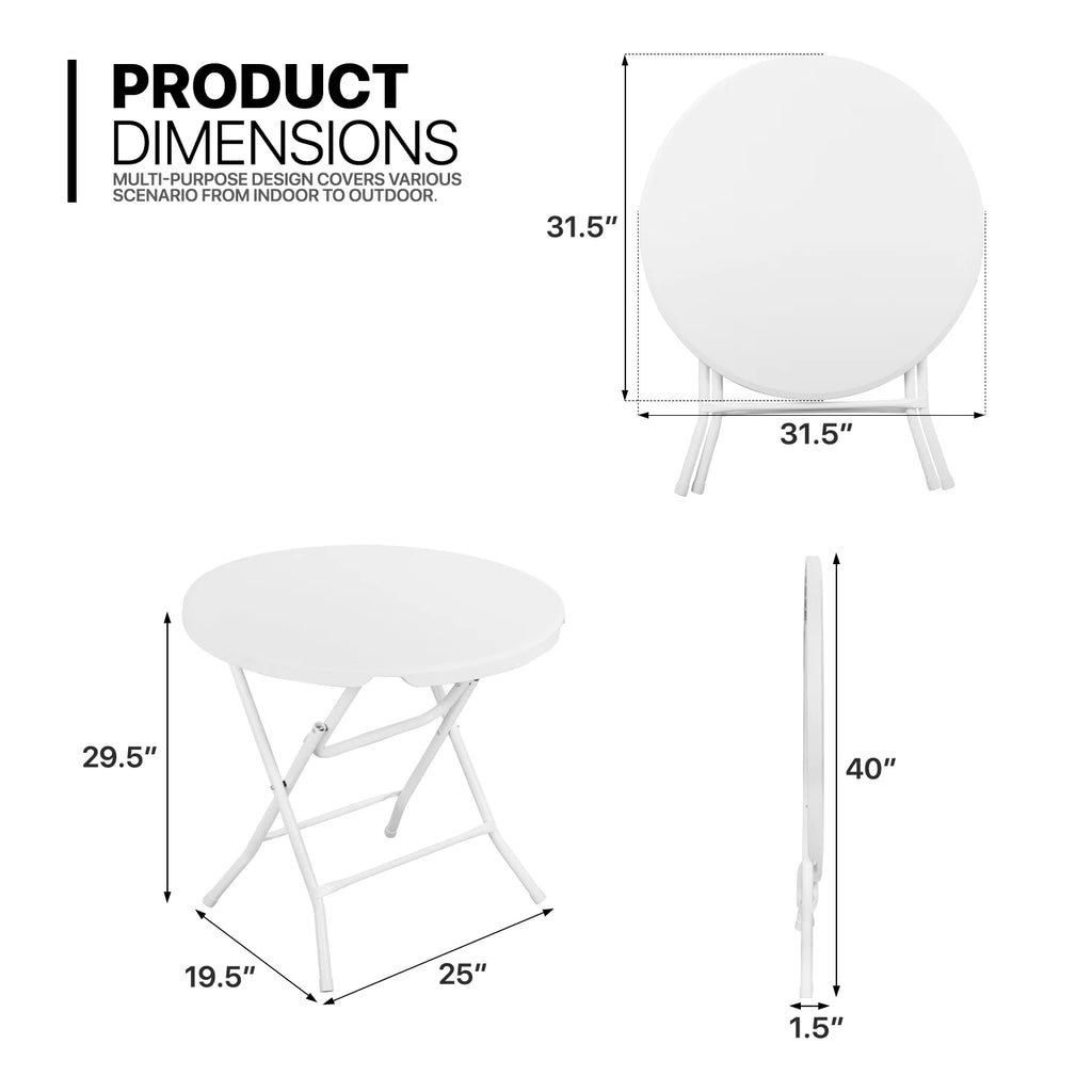 7 Pieces Folding White Table and Chair Set N1528