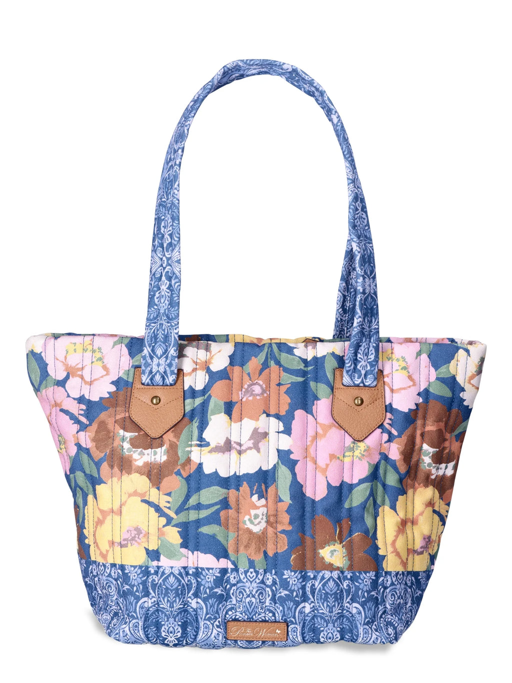 Dark Denim Quilted Print Tote M947