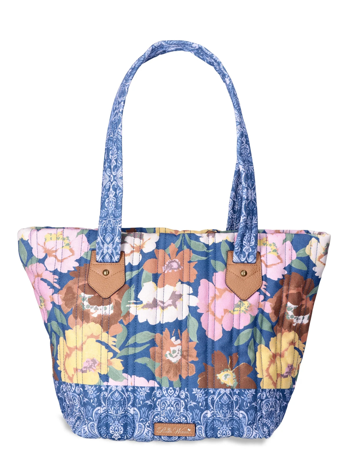 Dark Denim Quilted Print Tote M947