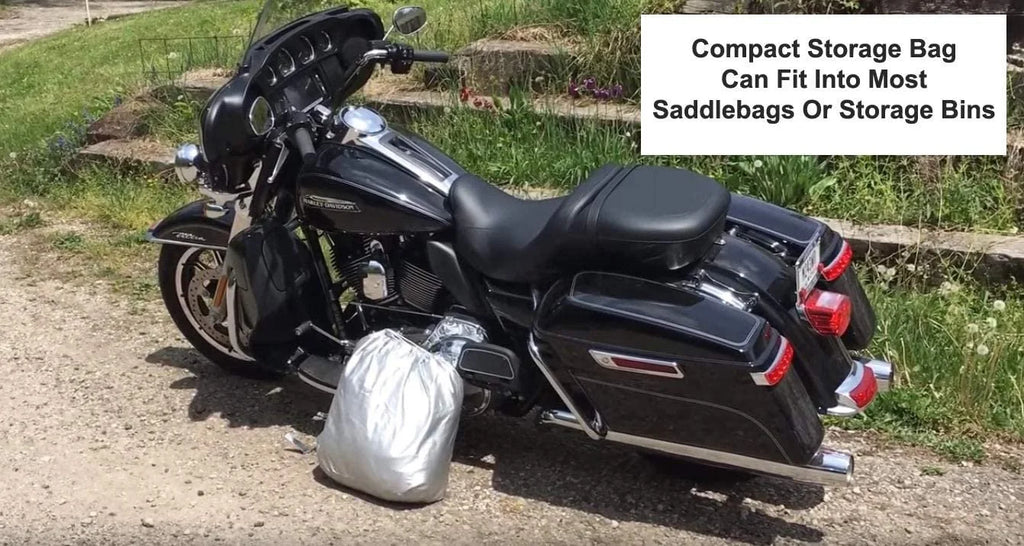Motorcycle Cover with Reinforced Securing Straps and Storage Bag O97244