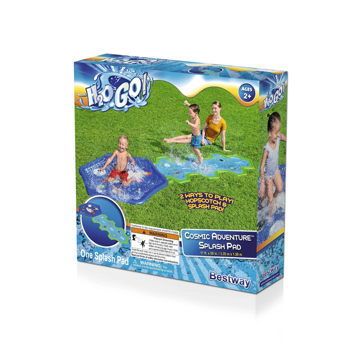 Kids Sprinkler Splash Pad and Inflatable Water Slide I56978