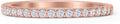 14K Rose Gold Half Eternity Band 0.12ct Natural Diamond Aquamarine W150