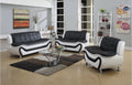 3 pc Black and White Faux Leather Sofa Set X286829