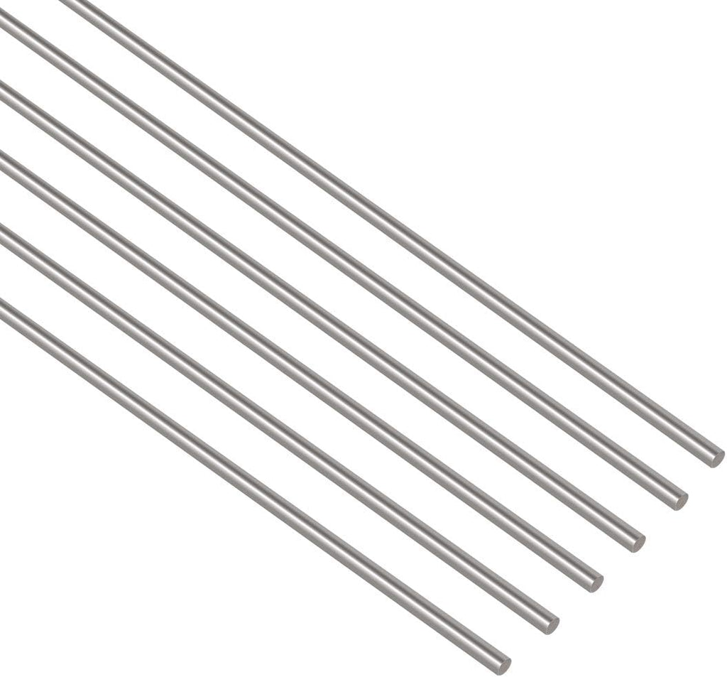 6Pcs 3mm x 300mm Stainless Steel Solid Round Rod Lathe Bar Stock A247274