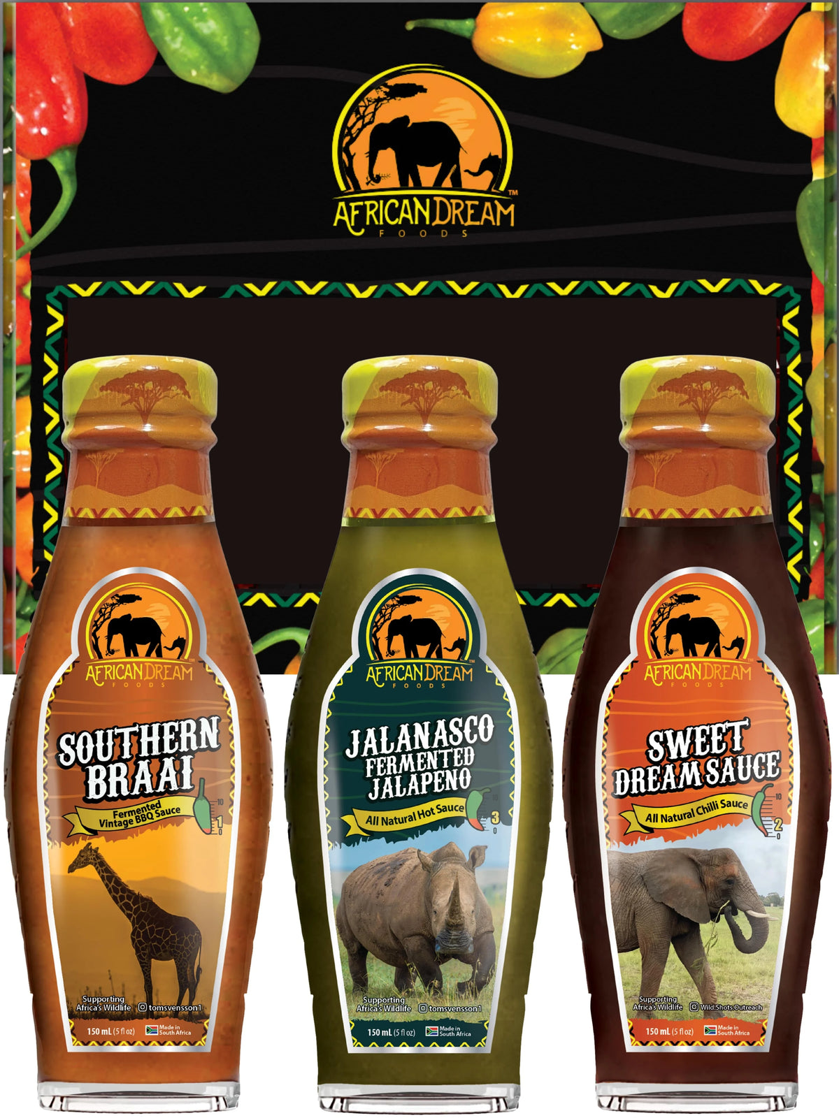 Mildest Hot Sauce Gift Pack, 5 fl oz Bottles, 3PK V459868