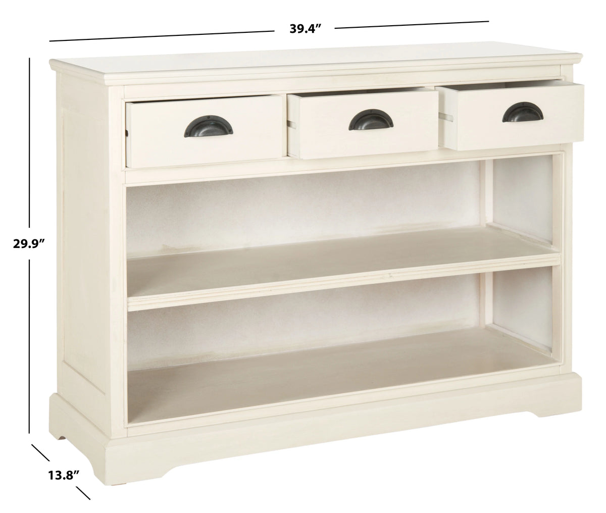 White Bookshelf Storage Unit with 3 Drawers N11967