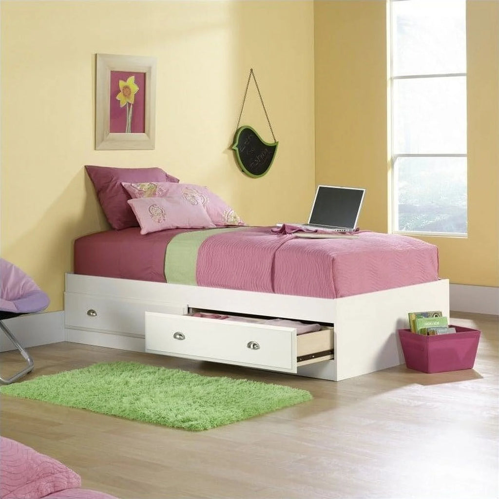 Twin Mates Bed in Soft White P449549