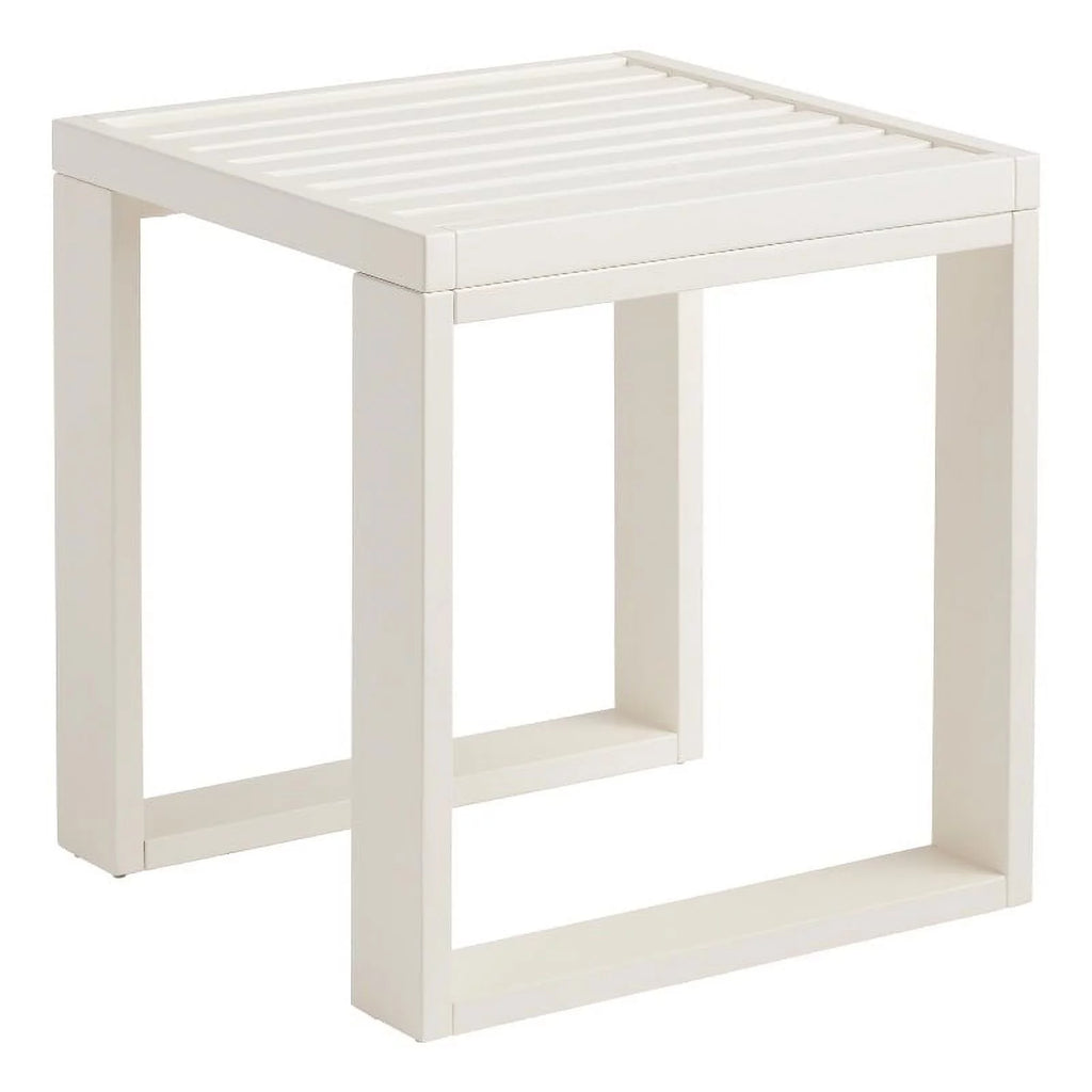 White Acacia Wood Outdoor Side Table Y3563