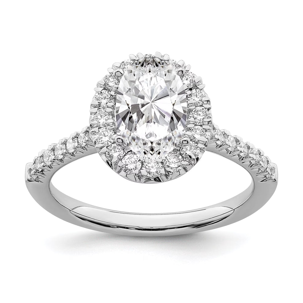 14K White Gold Oval Halo Engagement Ring Z713940