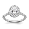 14K White Gold Oval Halo Engagement Ring Z713940