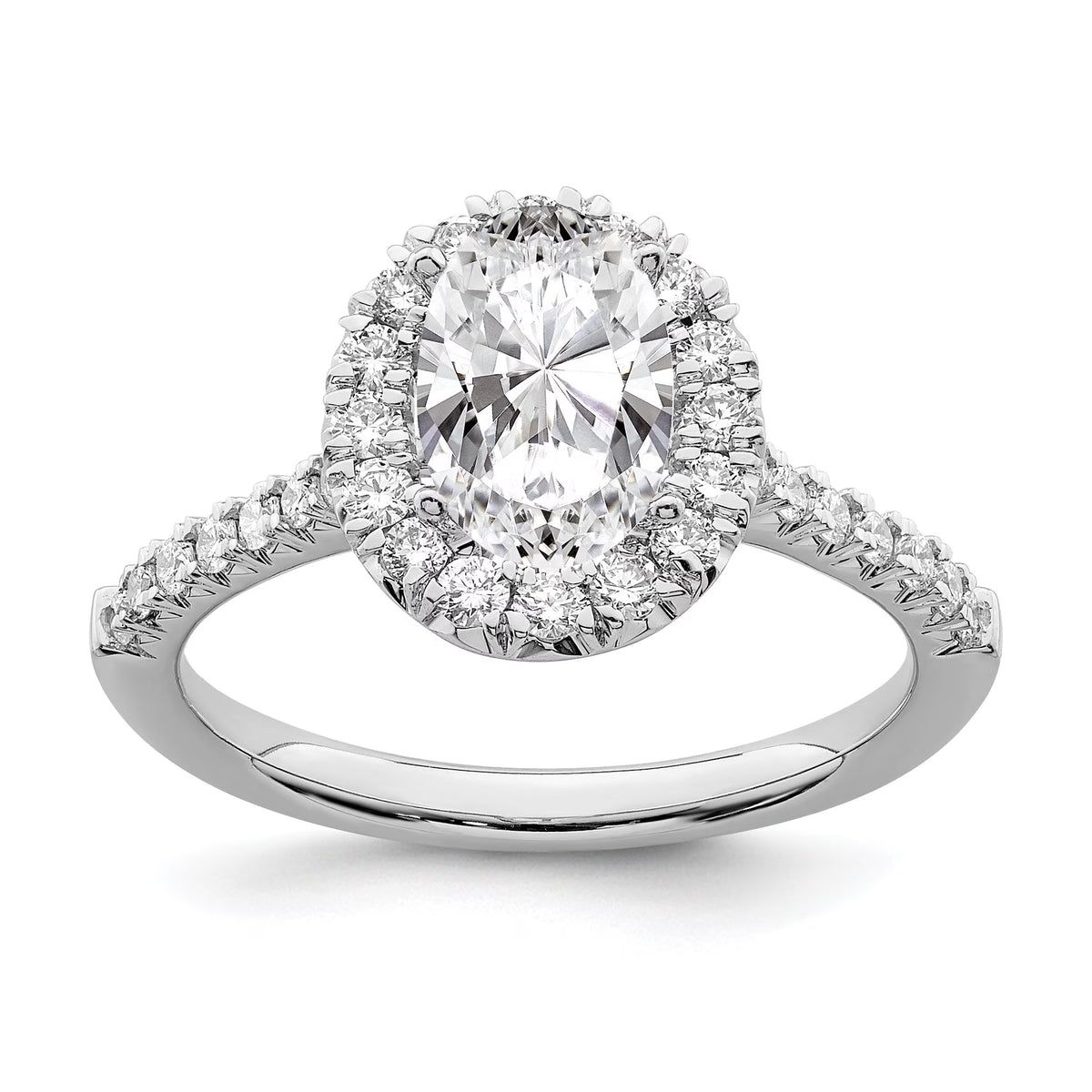14K White Gold Oval Halo Engagement Ring Z713940