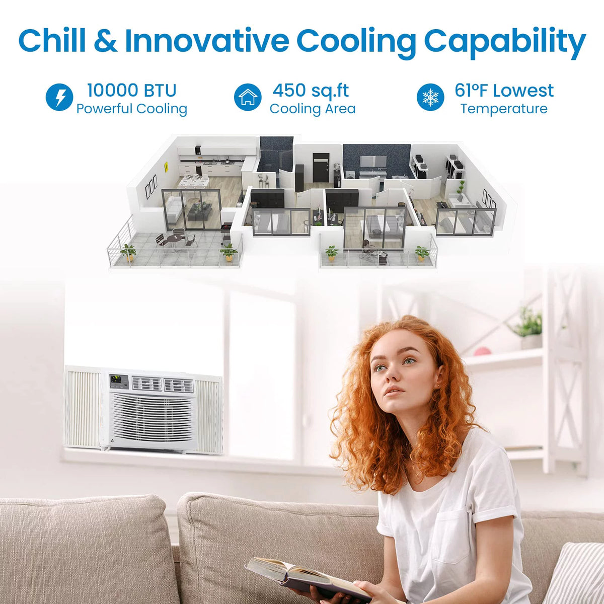 10000 BTU Smart Window Air Conditioner V8345