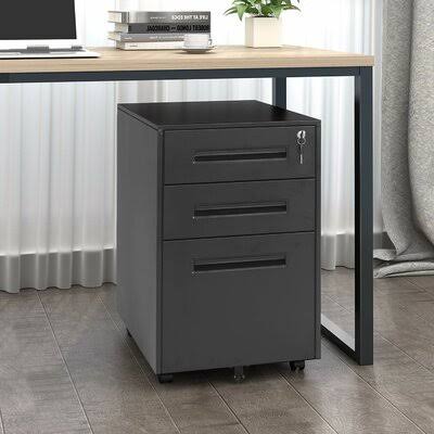 Black 3-Drawer Vertical Filing Cabinet T381466
