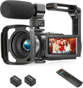 Camcorder 1080P Video Camera 36MP 3.0 Inch IPS Touch Screen IR Night Vision 16X Digital Zoom with External Microphone Handheld Stabilizer Remote Control V826580