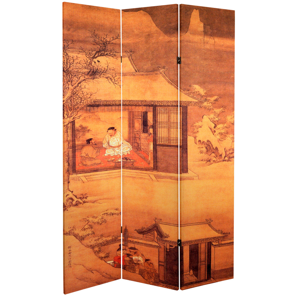 6 ft. Tall Double Sided Canvas Room Divider V909451
