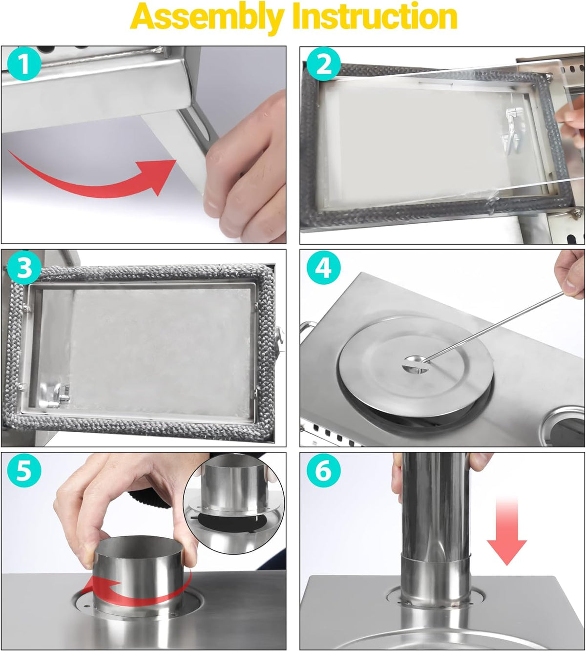 Tent Stove with View Glass, Pipes and Slide Air Intake Valve X930669