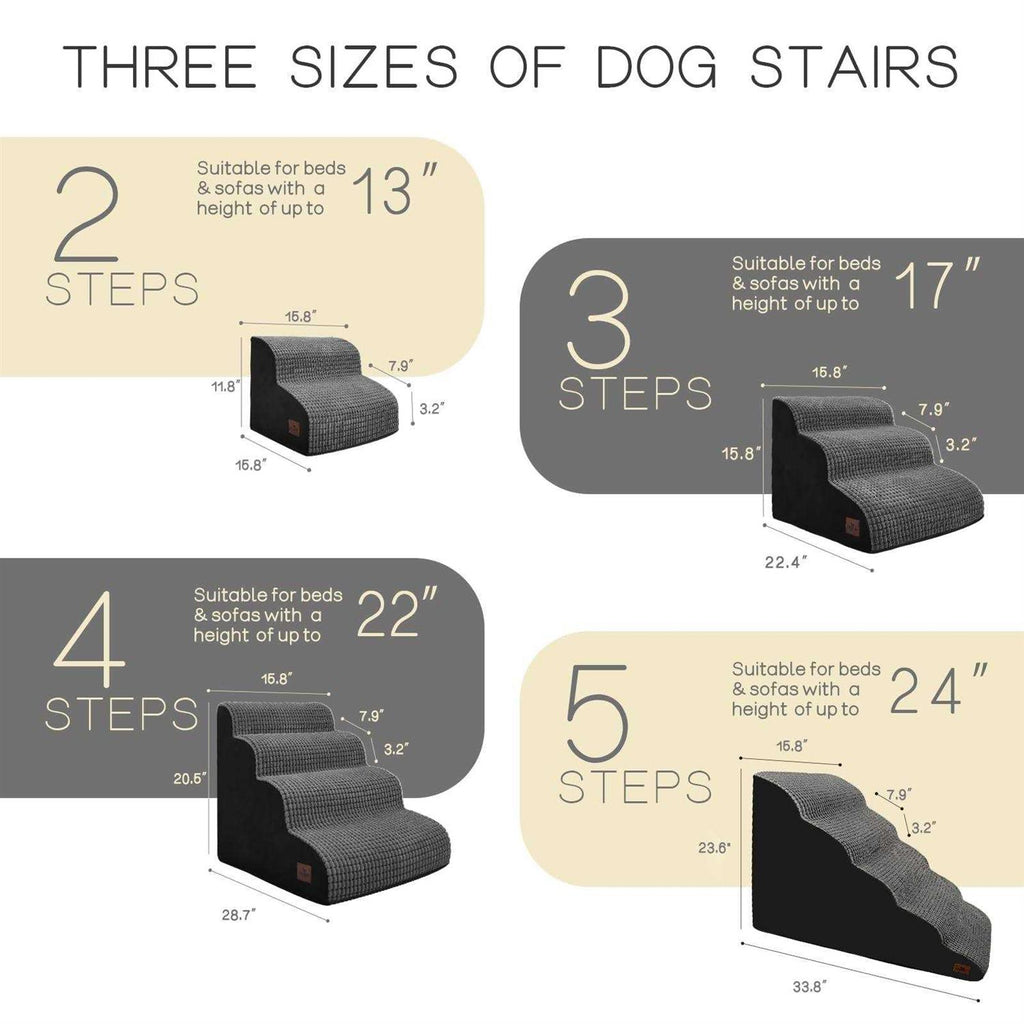 4-Step Corduroy Non-Slip High Density Foam Dog Steps J460581
